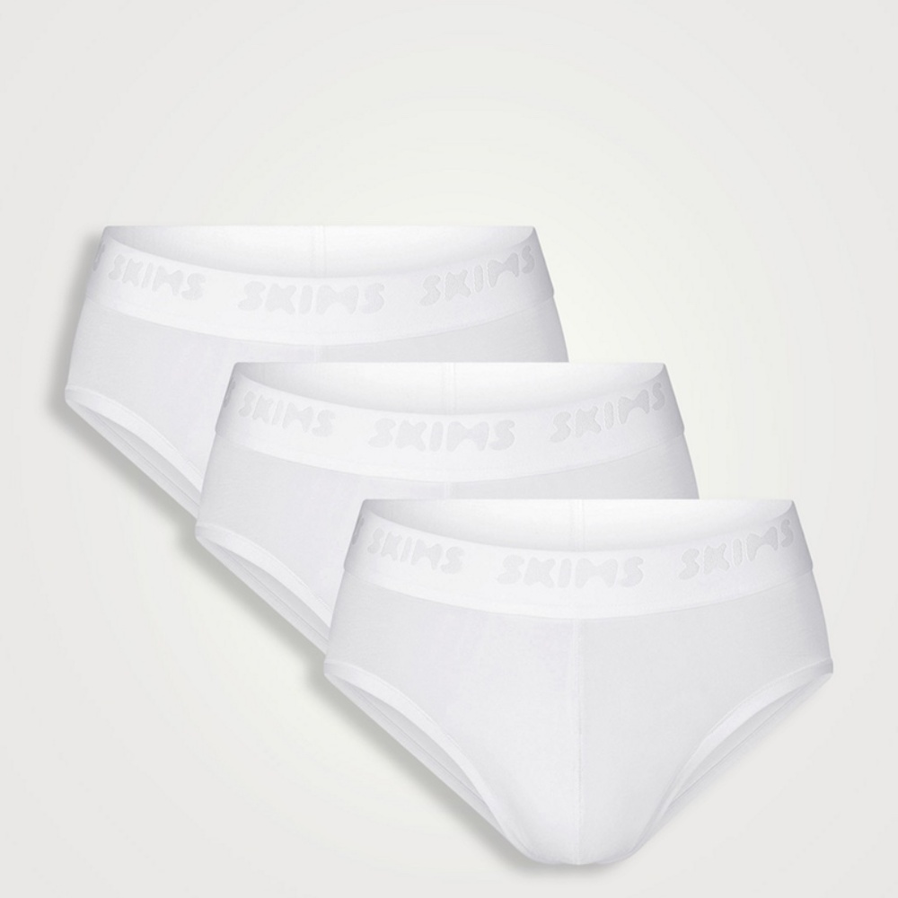 SKIMS Stretch Brief 6-Pack White Chalk NEW Sz XXL